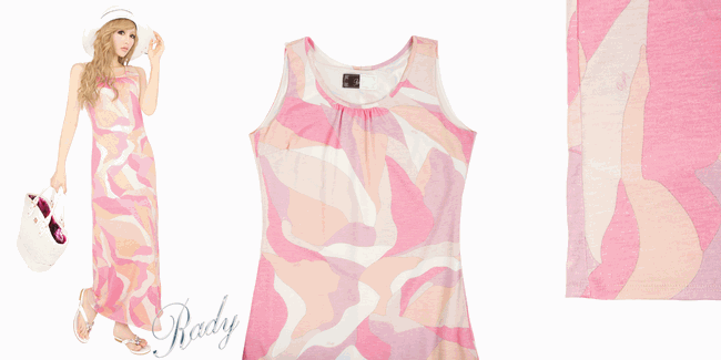 Rady 通販 ミルフルールマーブルコットンマキシワンピース